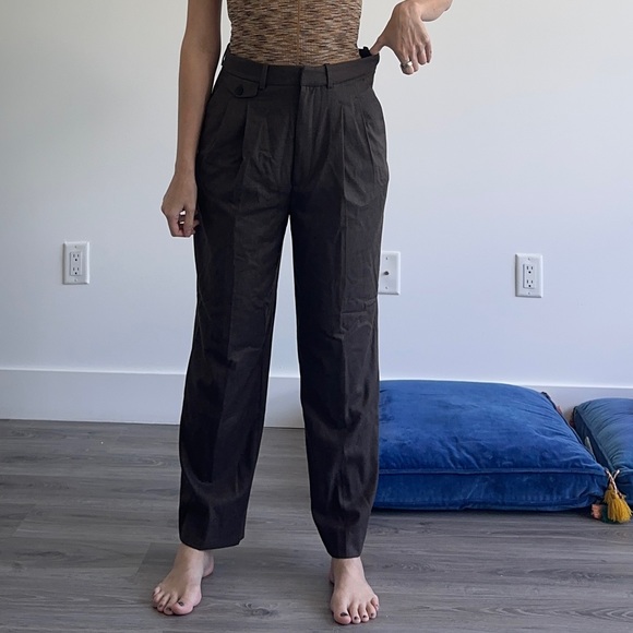 NWOT Zara Cropped Dad Pants in Brown | SIZE SMALL - Picture 2 of 7
